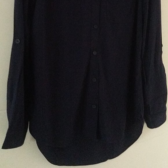 CASA CABANA Navy Blue Shirt with tags. Long sleeve or convert to 3/4 sleeve. - Picture 5 of 13